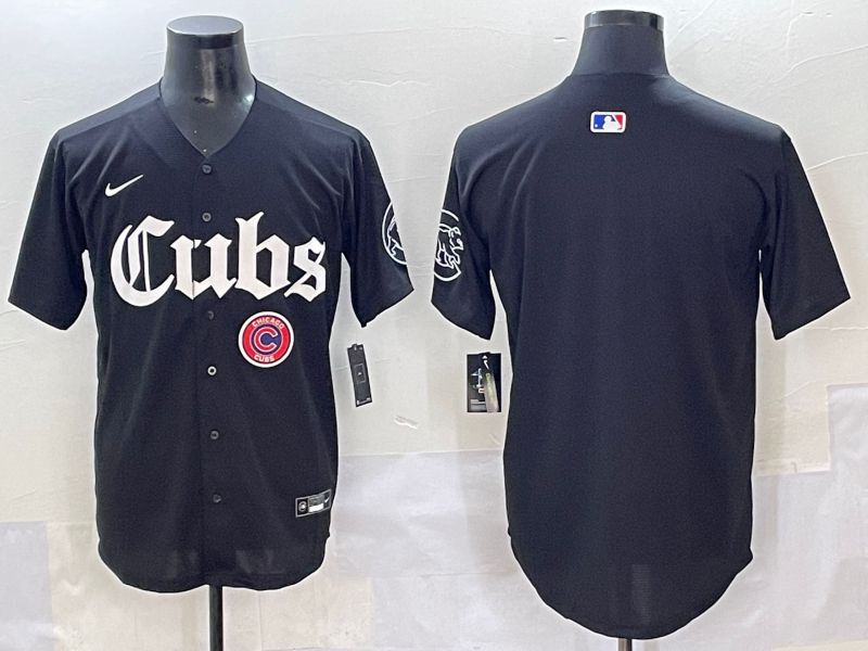 Men 2025 Chicago Cubs Blank Black Five generations Joint Name Nike MLB Jersey style 5->chicago cubs->MLB Jersey